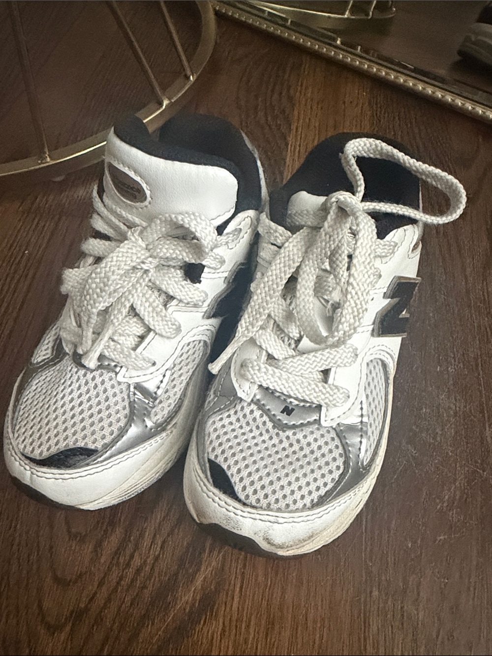 New Balance Kids White and Black Sneakers